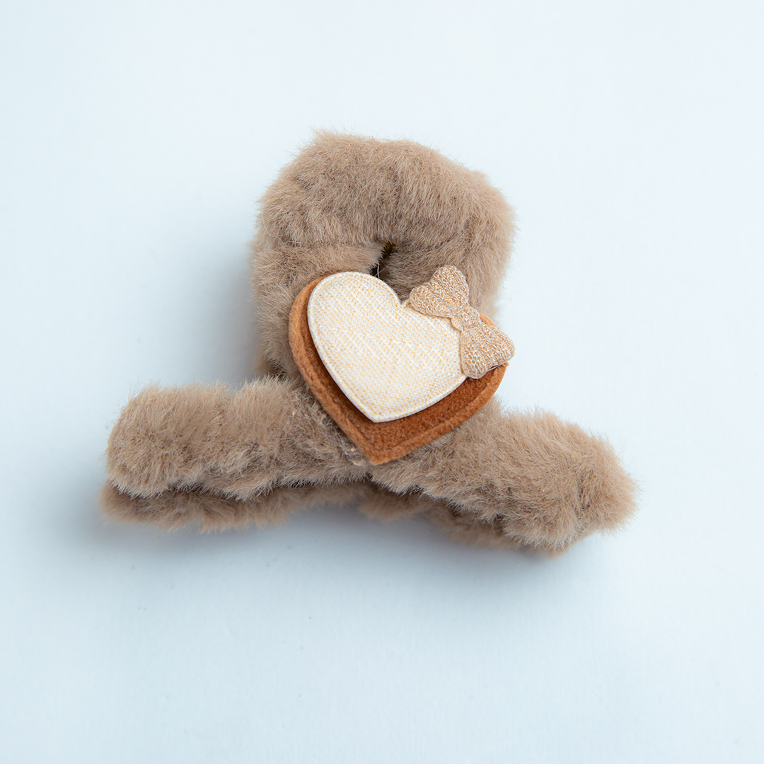 Cute Heart Fluffy Hair Clip