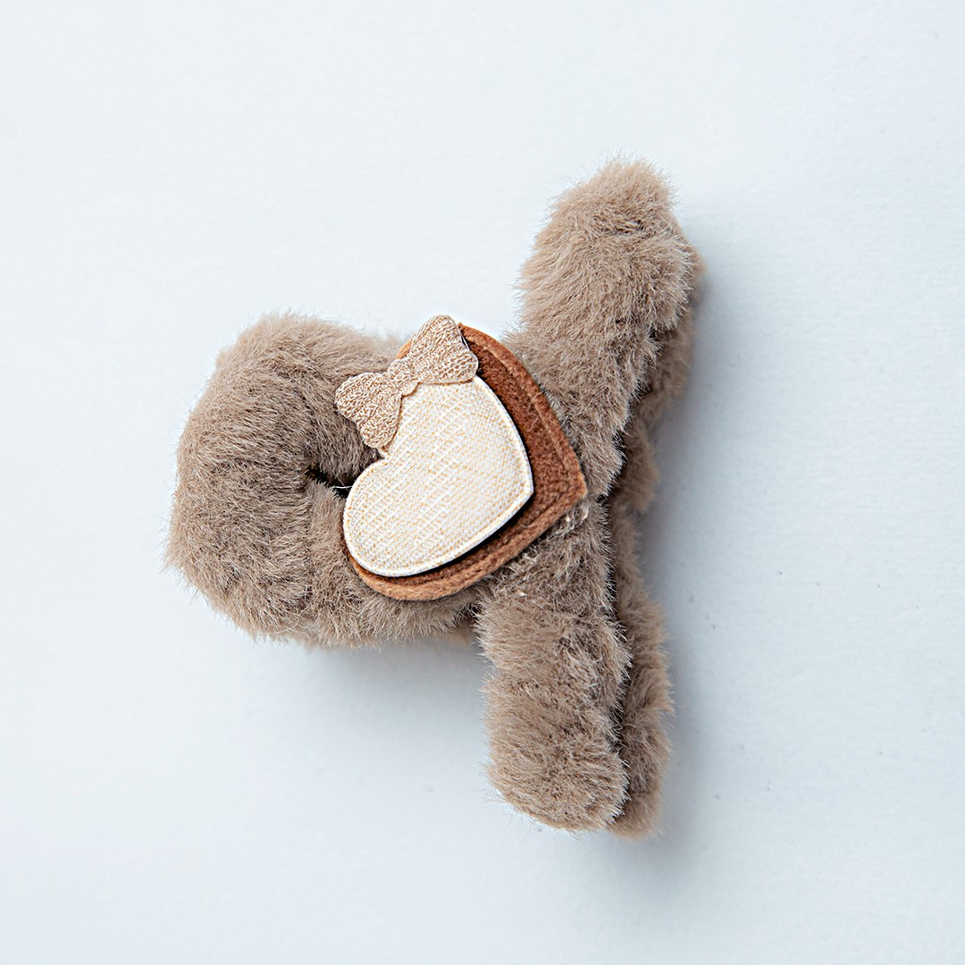 Cute Heart Fluffy Hair Clip
