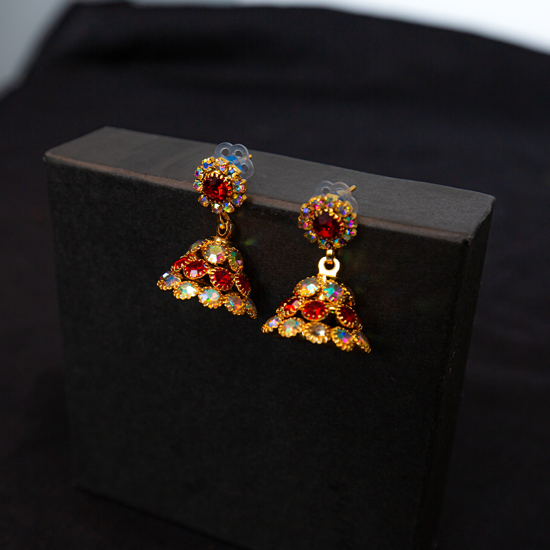 Gold Stone Jhumka Earring  (D-959)