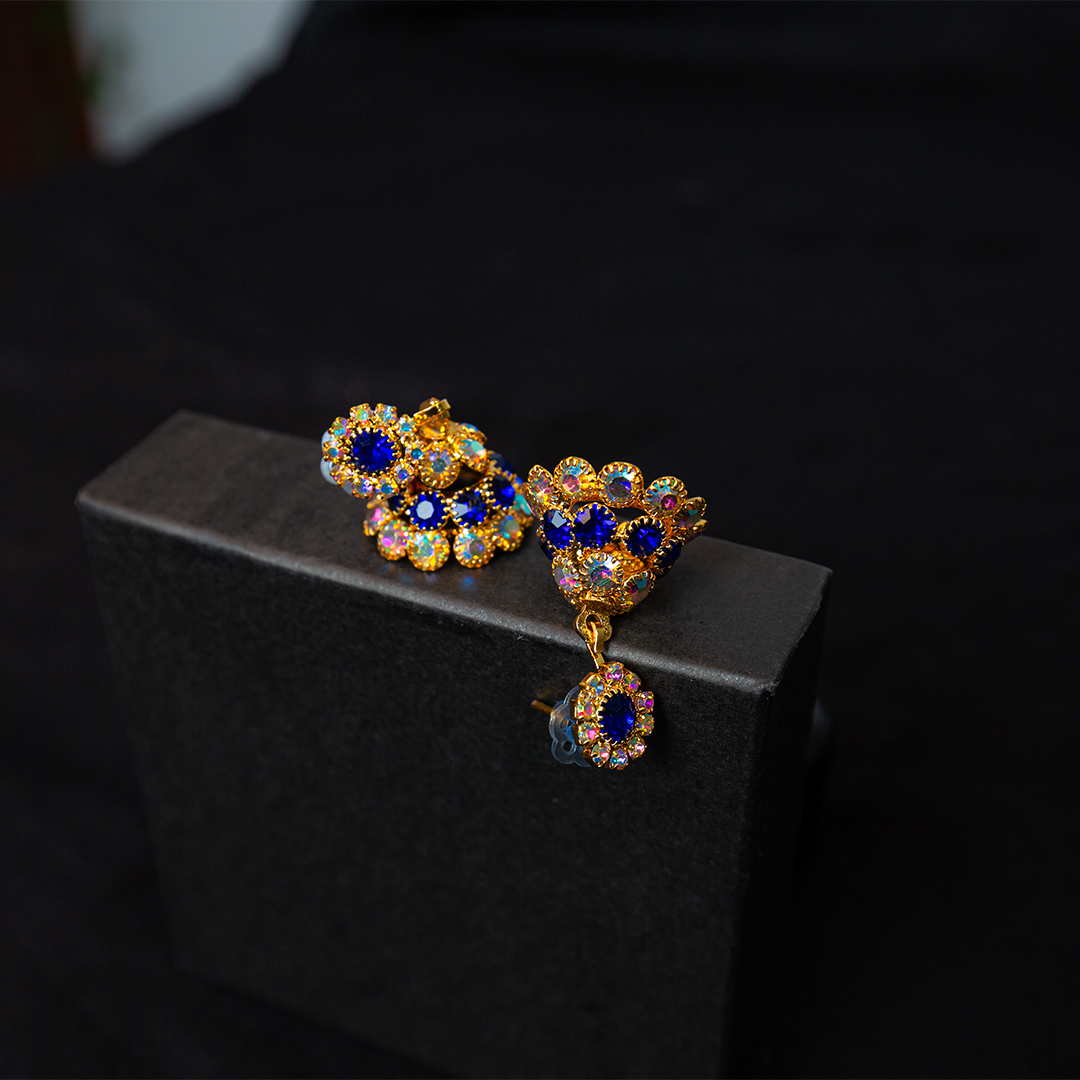 Gold Stone Jhumka Earring  (D-959)