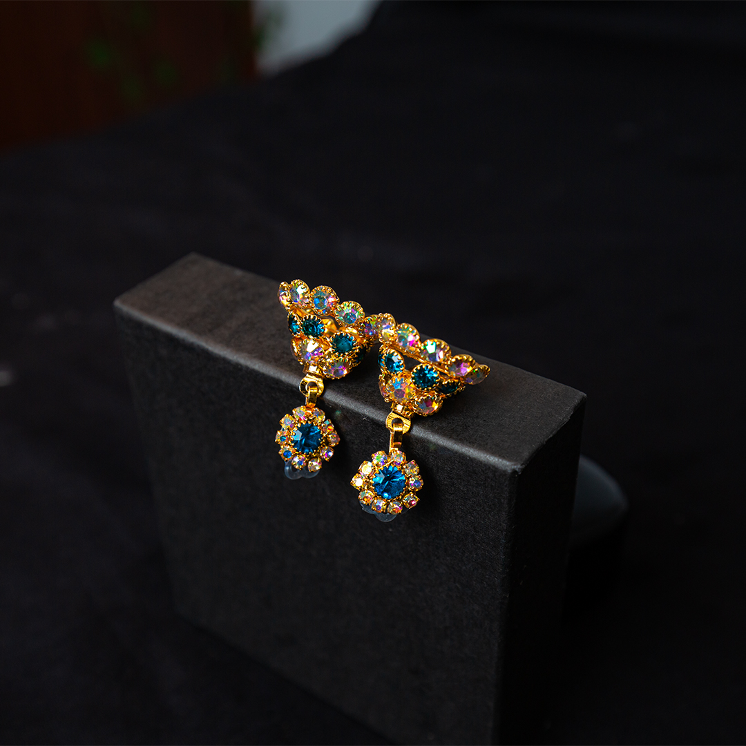 Gold Stone Jhumka Earring  (D-959)