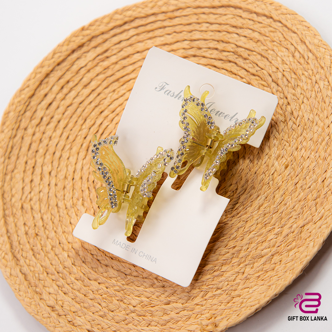 Glitter Butterfly Clips 2pcs Set  (D- 838)