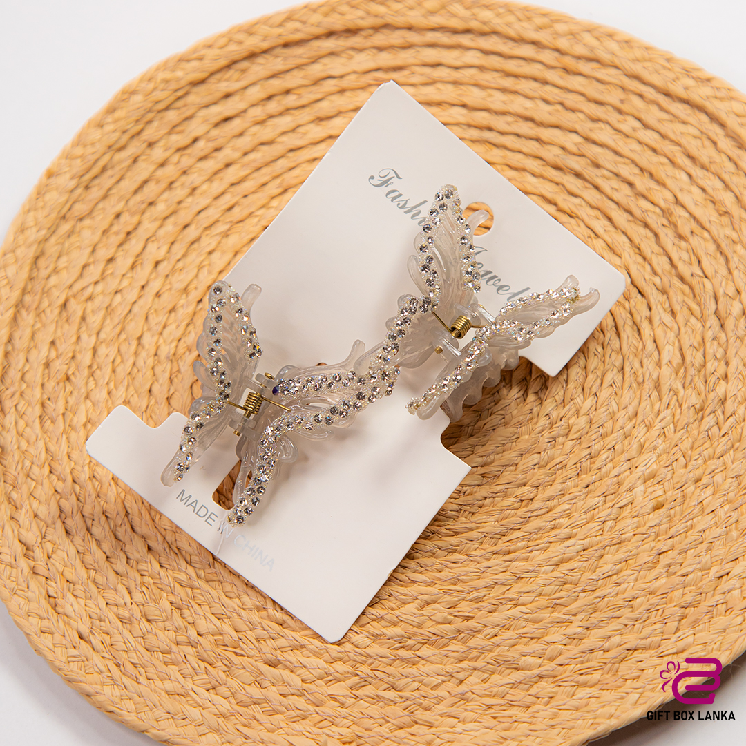 Glitter Butterfly Clips 2pcs Set  (D- 838)
