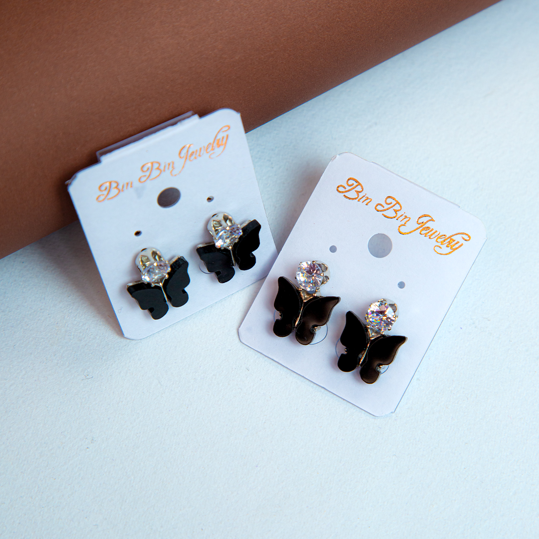 Black Butterfly Earrings