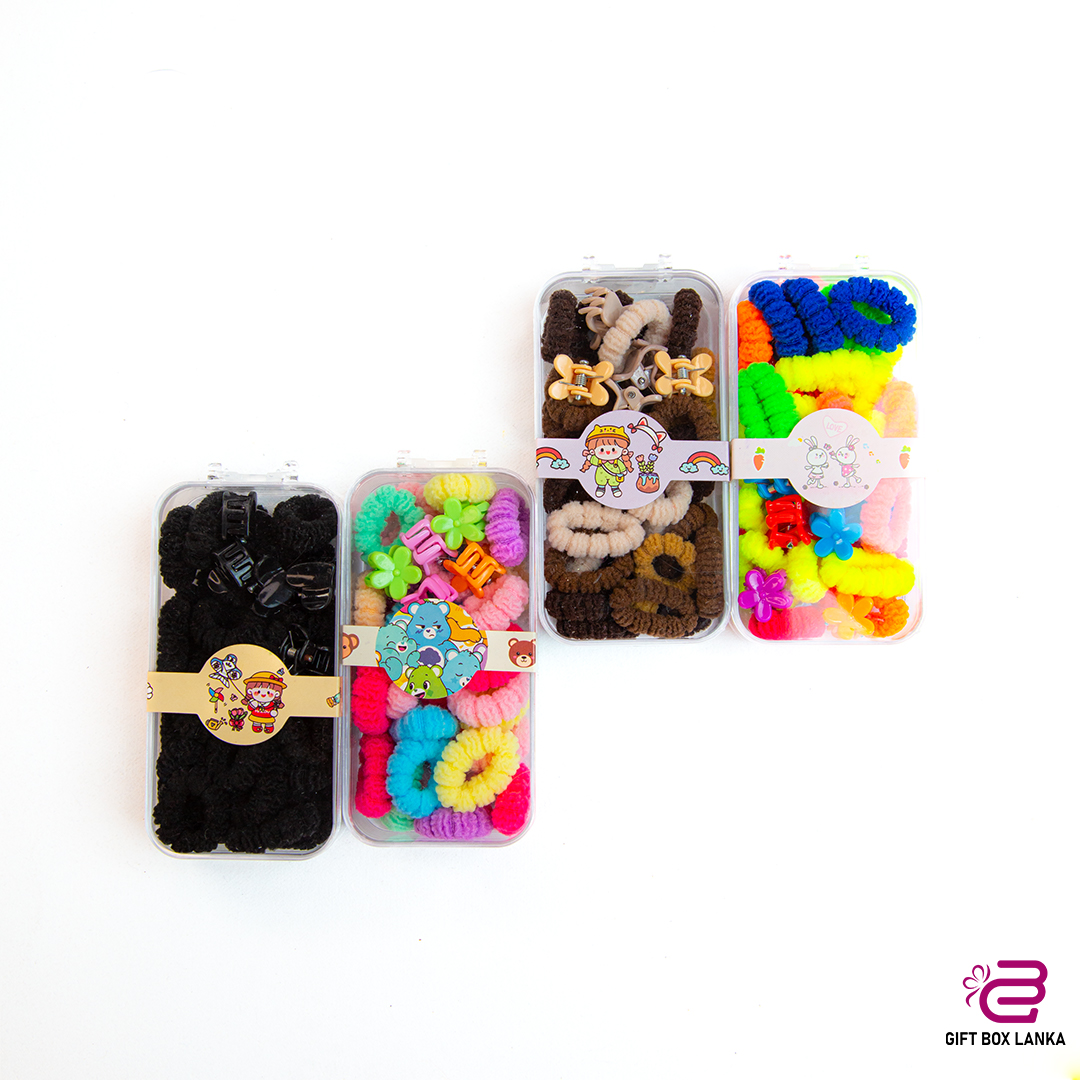 Multicolor Hair Bools & Clips Set  (D- 1162)