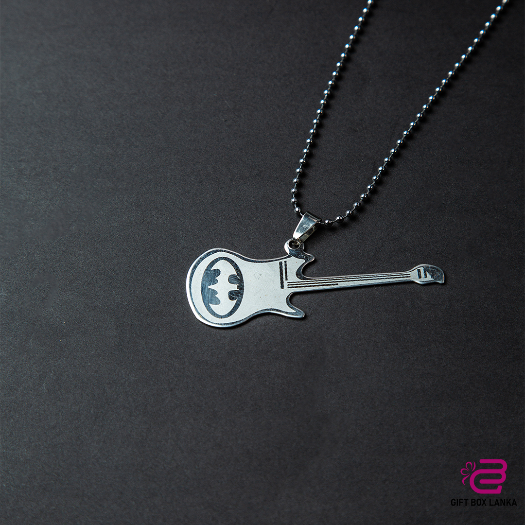 Silver Guitar Necklace (D- 389)