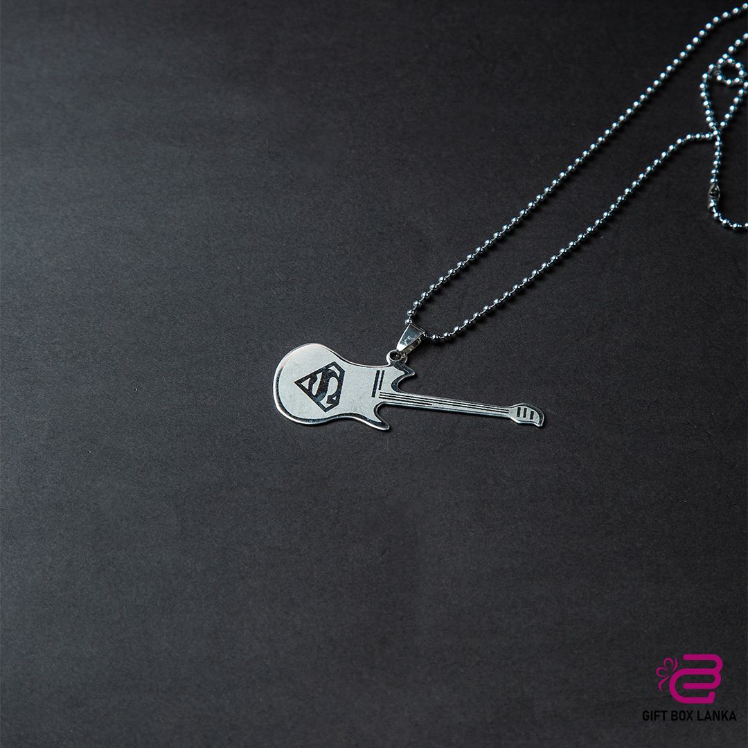 Silver Guitar Necklace (D- 388)