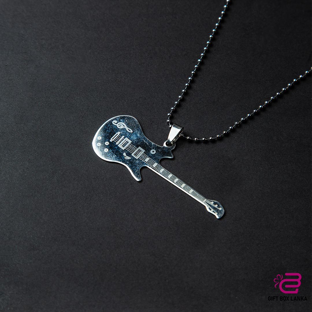 Silver Guitar Necklace (D- 390)