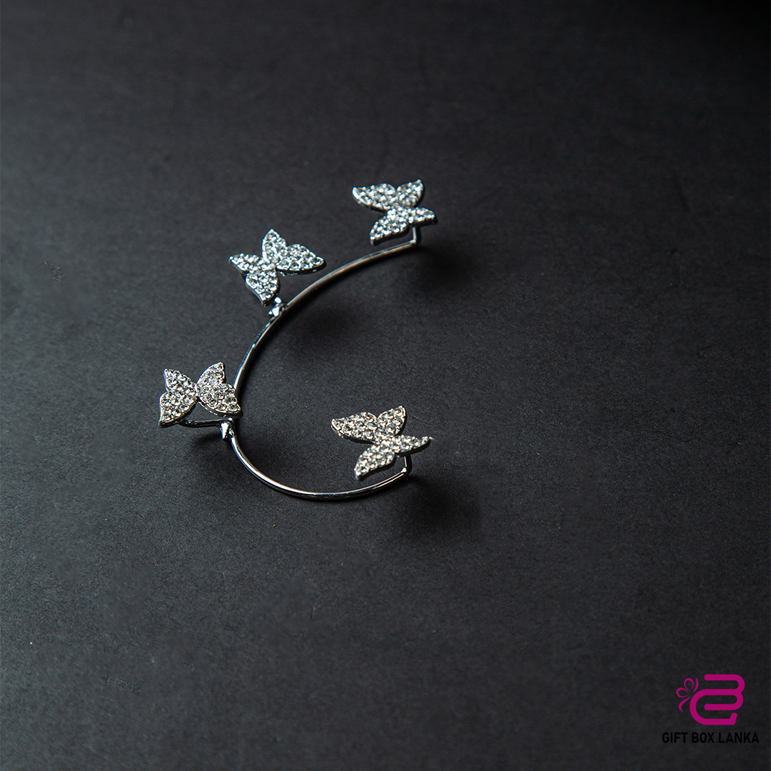 Silver Butterfly Ear Cuff Earring (D- 137)