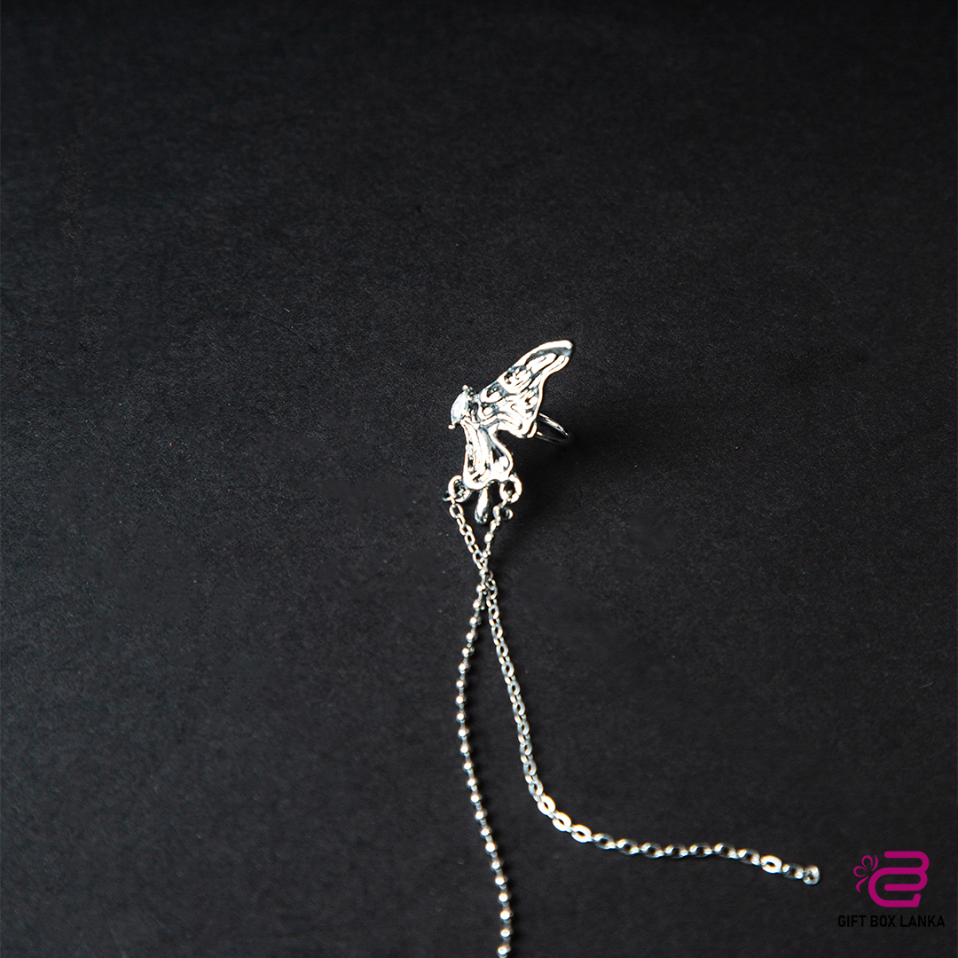 Silver Butterfly Ear Cuff Earring (D- 144)