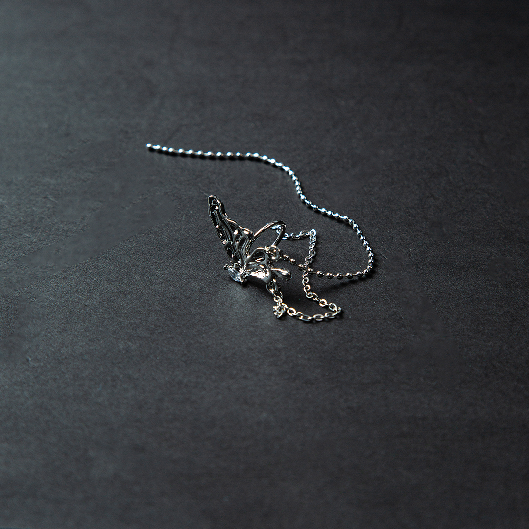 Silver Butterfly Ear Cuff Earring (D- 144)