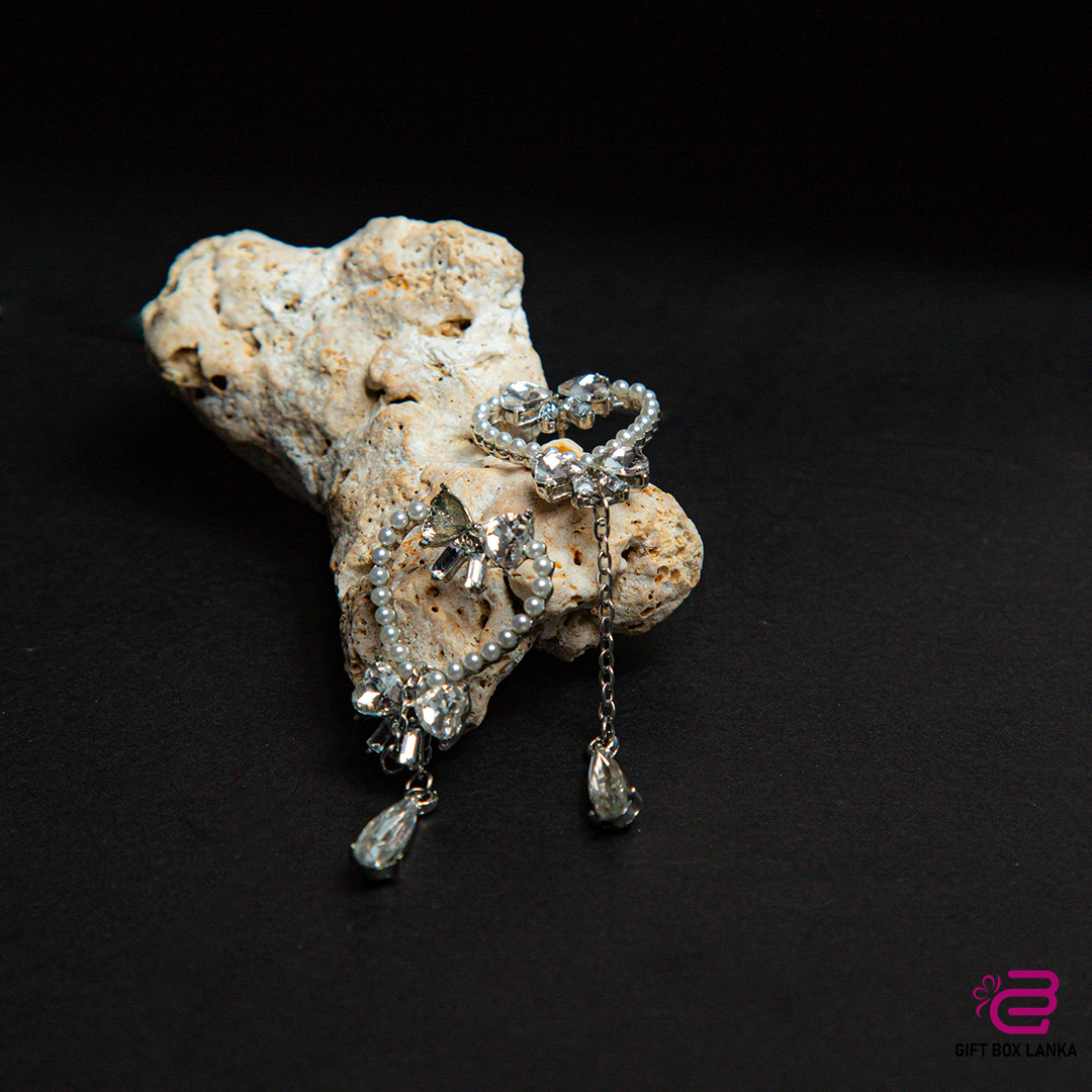 Heart Stone Silver Earrings (D- 99)