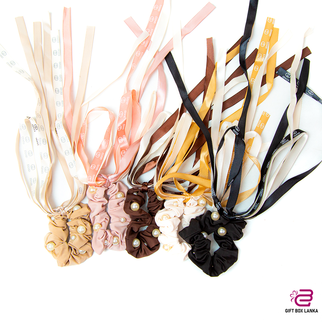 Pearl Ribbon Cute Scrunchy (D- 1280)