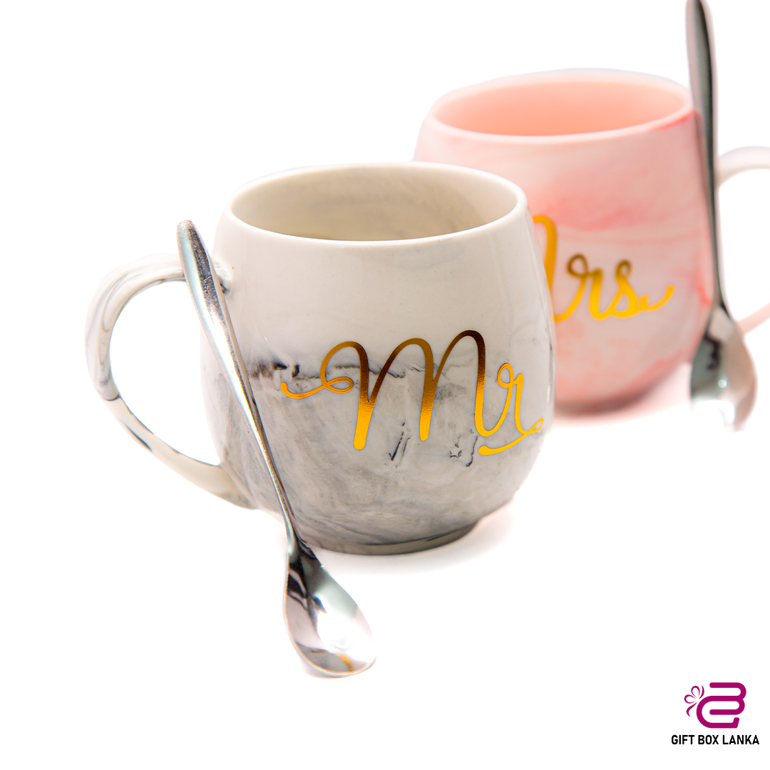 Mr & Mrs Ceramic Couple Mug Set (D- 1218)